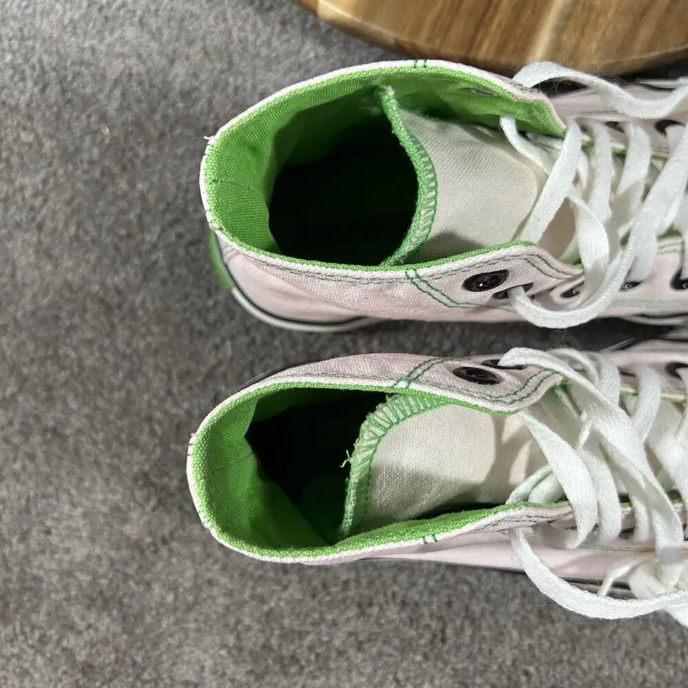 Converse Chuck Taylor All Star High Women’s Size 8 Green Pink Skate Shoes Used
